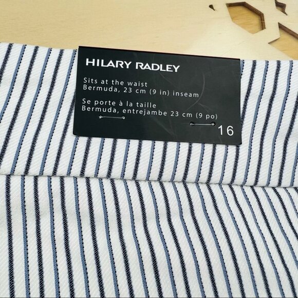 Hilary Radley Stripped Sit At Waist Bermuda Plus Size Women Short Size 16 - Picture 14 of 14